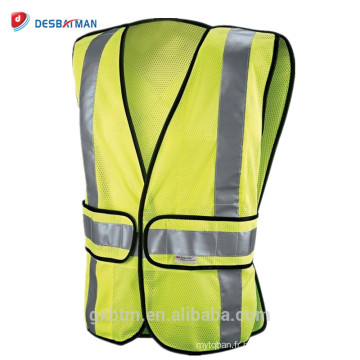 Gilet de sécurité réfléchissant de construction réfléchissante jaune fluorescent de haute visibilité de classe 2 d&#39;Ansi